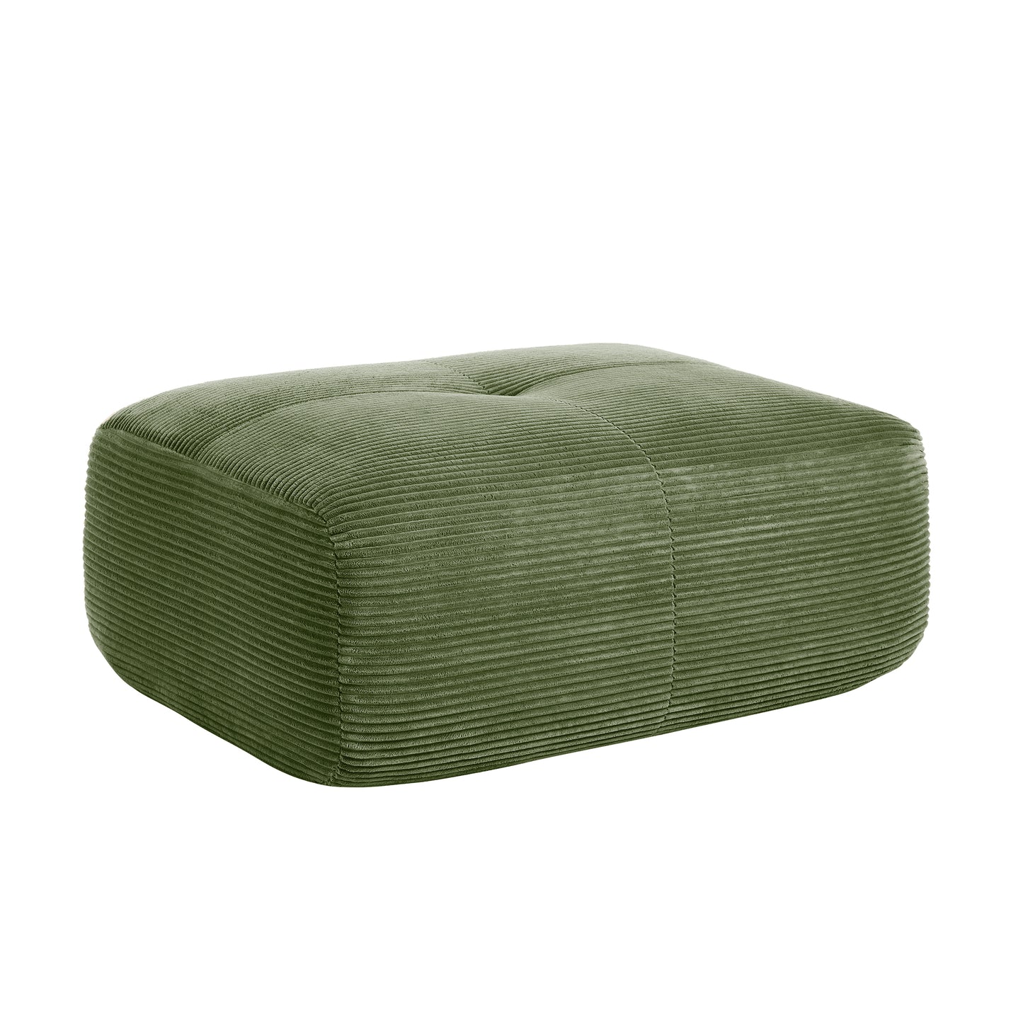 Olive Green Corduroy Ottoman - 36" Storage Footstool