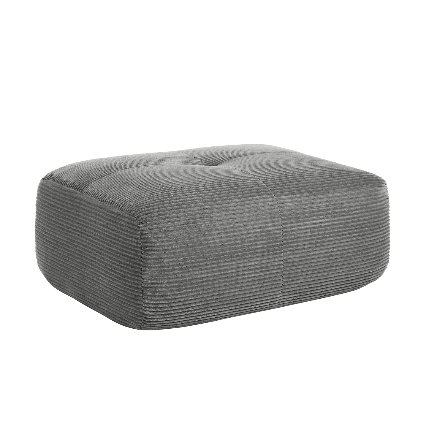 Grey Corduroy Ergonomic Curved Sofa with Soft Cushioning for Living Room