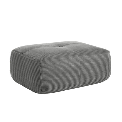 Grey Corduroy Ergonomic Curved Sofa with Soft Cushioning for Living Room
