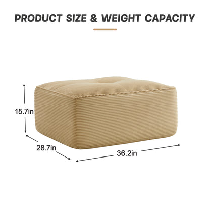 Camel Corduroy Ottoman - 36" Modular Sofa