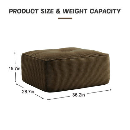 Brown Corduroy Ottoman - 36" Modular Sofa