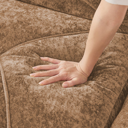 Camel Velvet Ottoman - 30.71" Sofa with Cloud-Like Comfort for Living Room