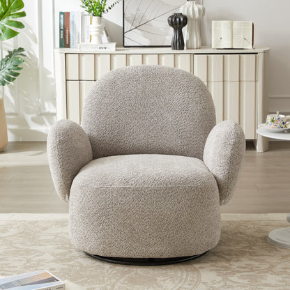 Grey Eucalyptus Swivel Accent Chair - Living Room Seating
