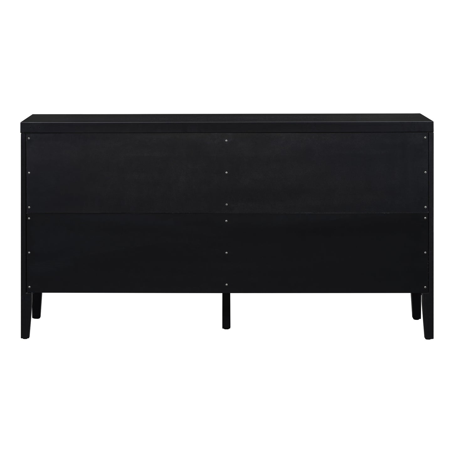 Black Retro Sideboard Cabinet with Round Handle for Kitchen or Living Room Storage