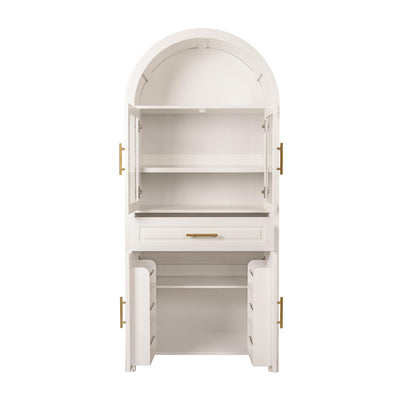 71" White Farmhouse Kitchen Pantry Cabinet with Glass Door - image 15