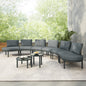 Gray 8-Piece Weather Resistant Patio Sectional Sofa Set for Outdoor