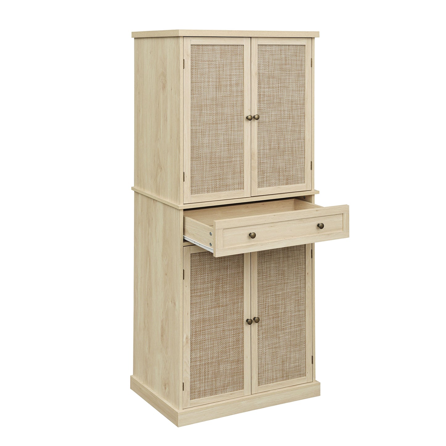 4 Door Cabinet with 1 Drawer, with 4 Adjustable Inner Shelves, Storage Cabinet