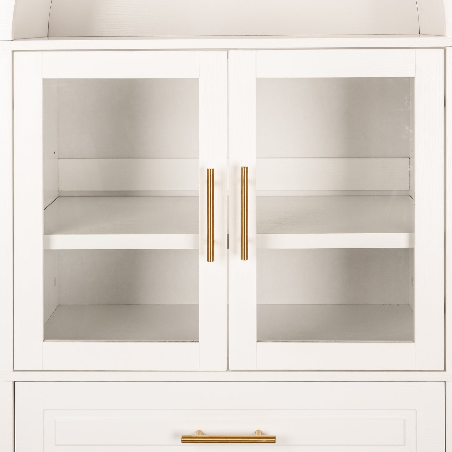 71" White Farmhouse Kitchen Pantry Cabinet with Glass Door - image 19