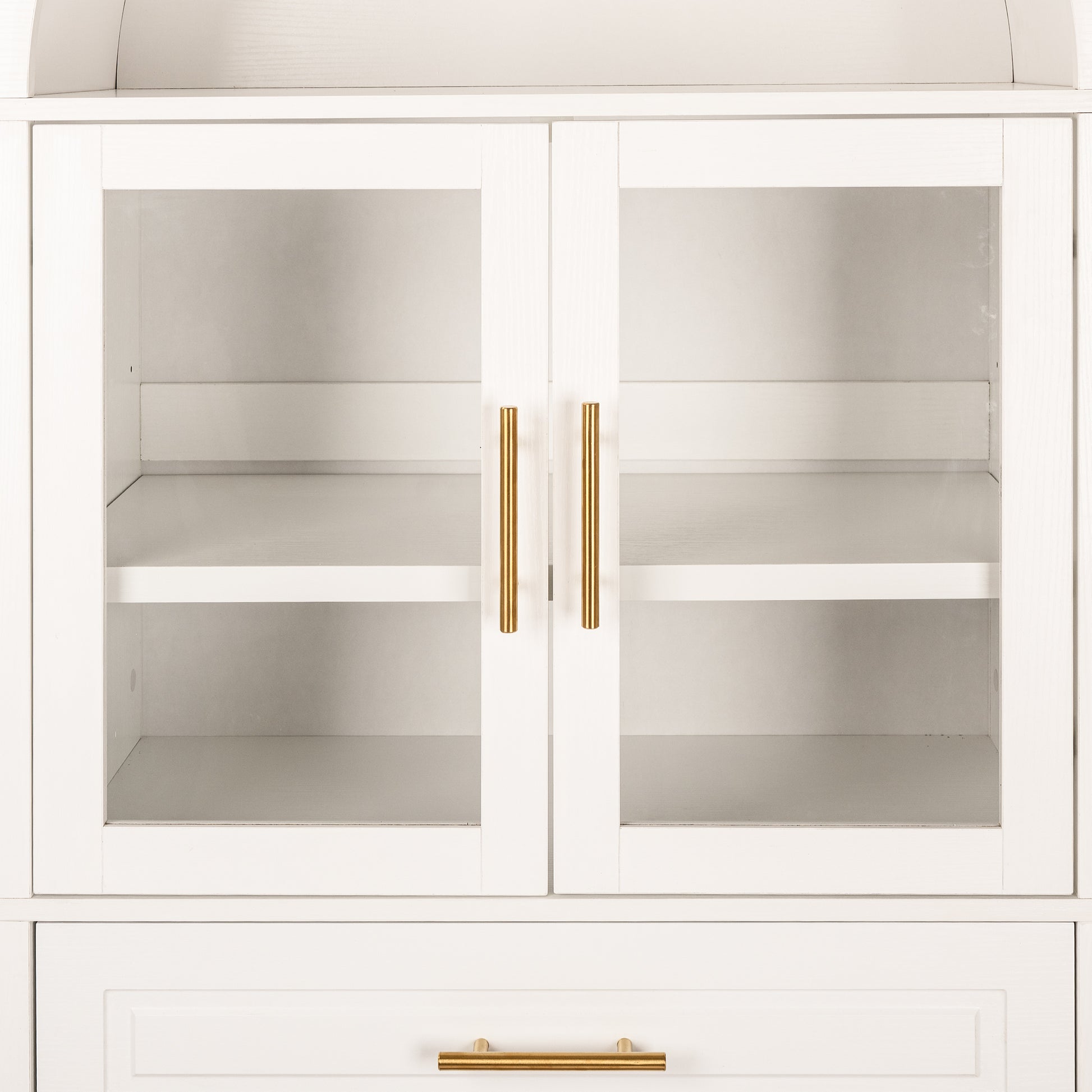 71" White Farmhouse Kitchen Pantry Cabinet with Glass Door - image 19