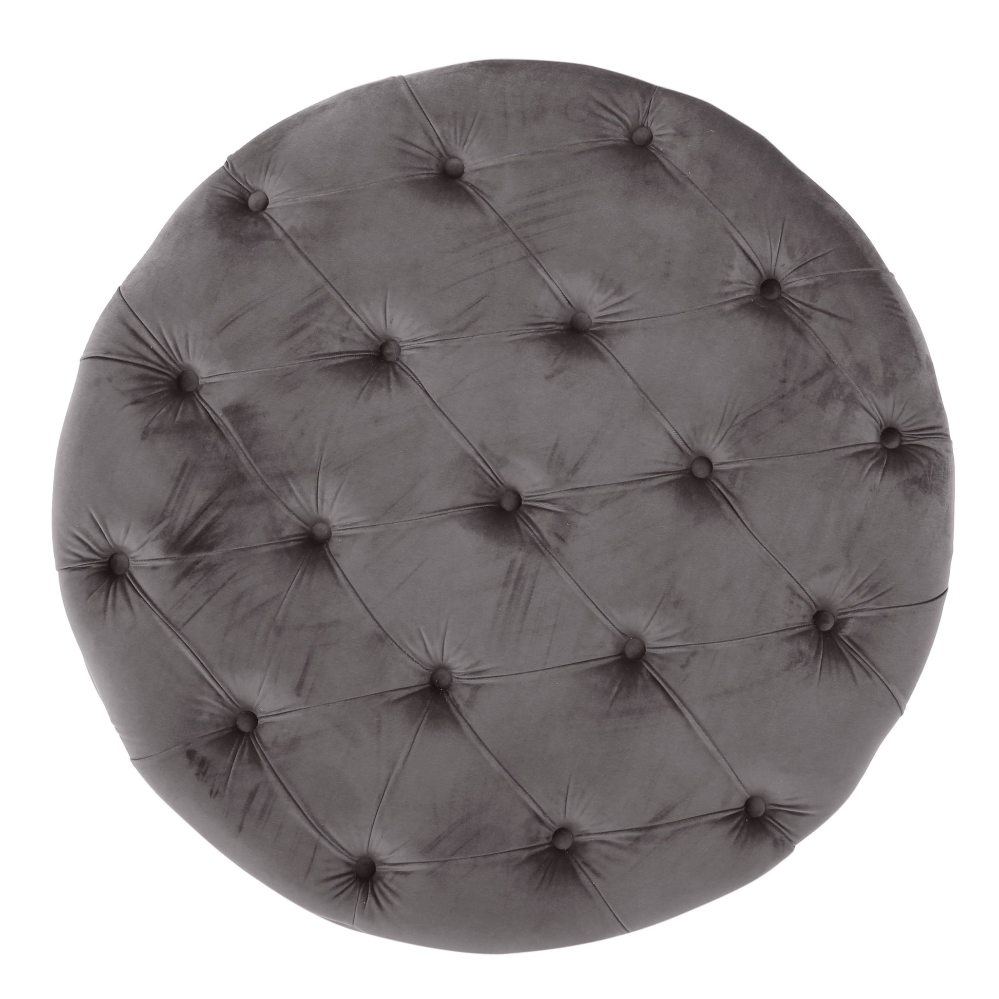 Grey Velvet Footstool - 29.5" Ottoman for Bedroom