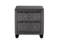 Sophia Modern Style Crystal Tufted 2-Drawer Nightstand Upholstered with Velvet Fabric Made with Wood in Gray