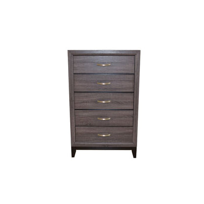 Gray 5-Drawer Chest - Modern Bedroom Dresser
