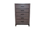 Contemporary Style 5-Drawer Chest Made with Wood in Gray