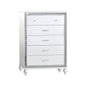 Sterling Mirror Framed 5-Drawer Chest Made With Wood in WHITE Color
