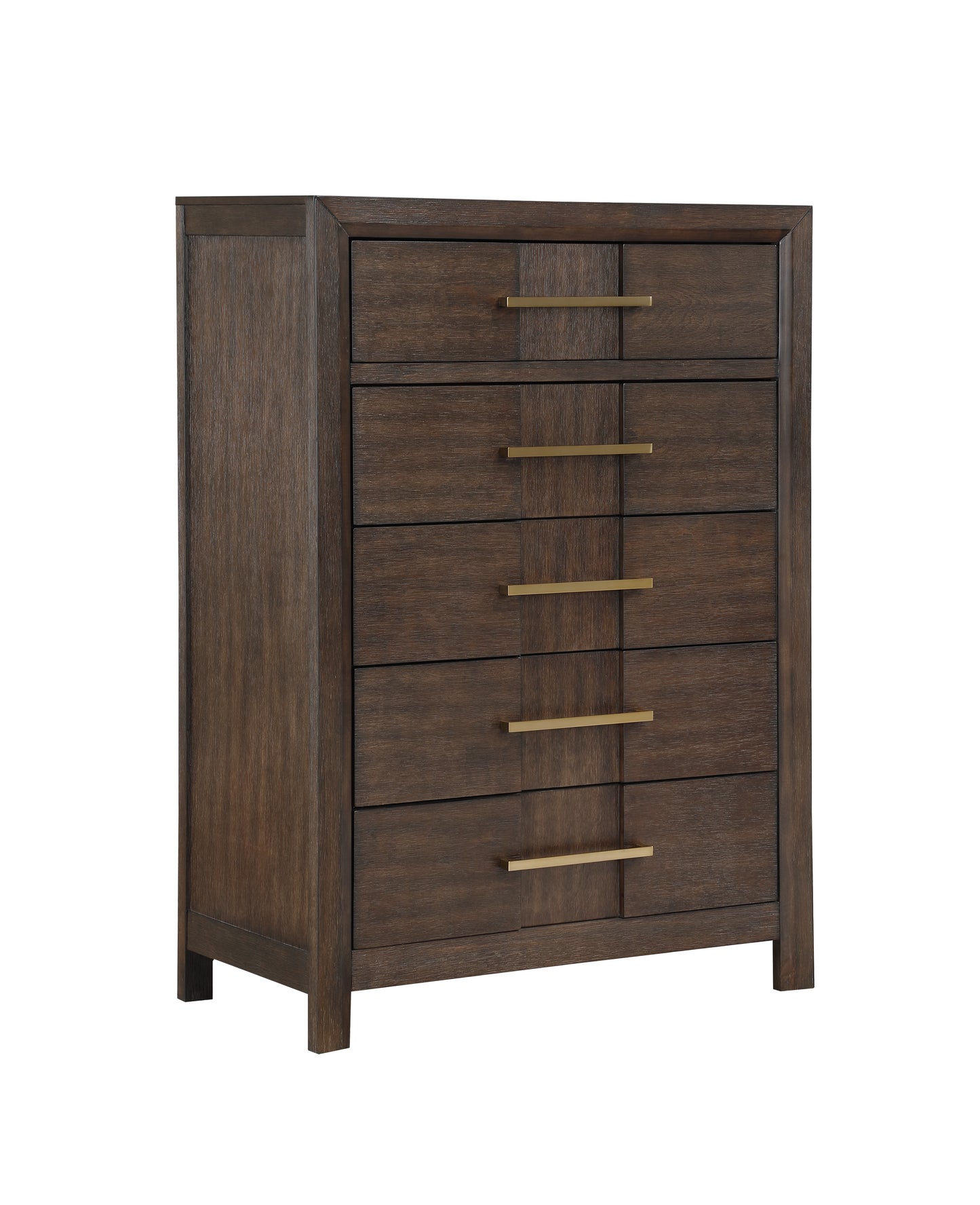 Kenzo Modern Style 5-Drawer Chest Made with Wood in Walnut