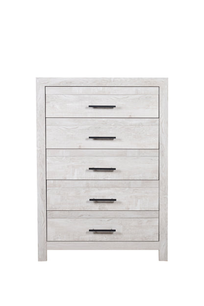 Modern Style 5-Drawer Chest Made with Wood in Natural Rustic