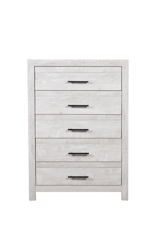 Modern Style 5-Drawer Chest Made with Wood in Natural Rustic