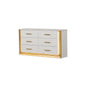 Obsession Contemporary Style 6-Drawer Dresser Made with Wood & Gold Finish(Includes Only dresser)