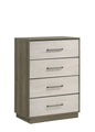 Gem Modern Style 4-Drawer Chest Made with Wood in Beige & Brown