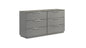 Elara Dresser – Two-Tone High-Gloss Marble & Lacquer Finish with Spacious Drawers and Metal-Finished Legs- Gray (Includes Dresser Only)