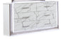 Desire Dresser Marble Patterned Drawer Fronts with Sleek White Finish, Metallic Handle and Six Spacious Drawers for Elegant Bedroom Storage (INCLUDES ONLY DRESSER)