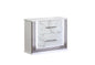 Desire Nightstand – Marble-Inspired Drawer Fronts, LED Side Lighting, and Metallic Trim for Glamorous and Practical Bedside Storage