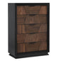 Houston Traditional Style 5-Drawer Chest Made with Wood in Walnut