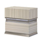 Leonor Modern Style 2 Drawer Nightstand Made with Wood and LED Lighting in Gray with Clean Linear Detailing