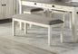 Antique White Finish 1pc 48-inch Bench Upholstered Seat Textured Fabric Wooden Dining Kitchen Furniture