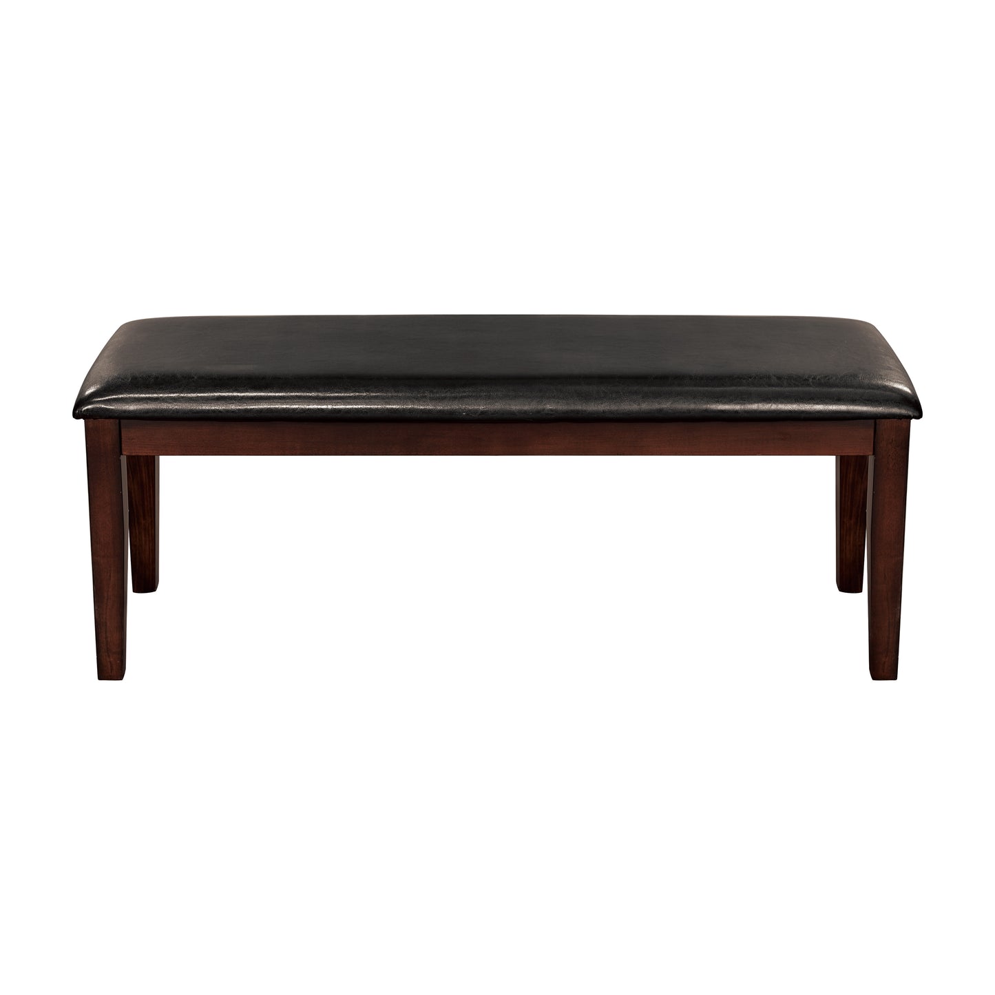 Classic Cherry Finish Wood Frame Bench 1pc Fabric Upholstered Seat Dining Furniture