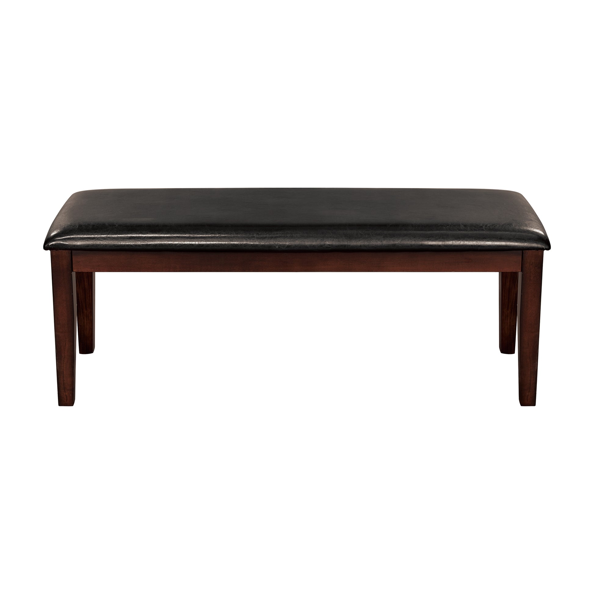 Classic Cherry Finish Wood Frame Bench 1pc Fabric Upholstered Seat Dining Furniture