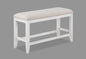 1Pc Transitional White Finish Fabric Upholstered Counter-Height Dining Bench