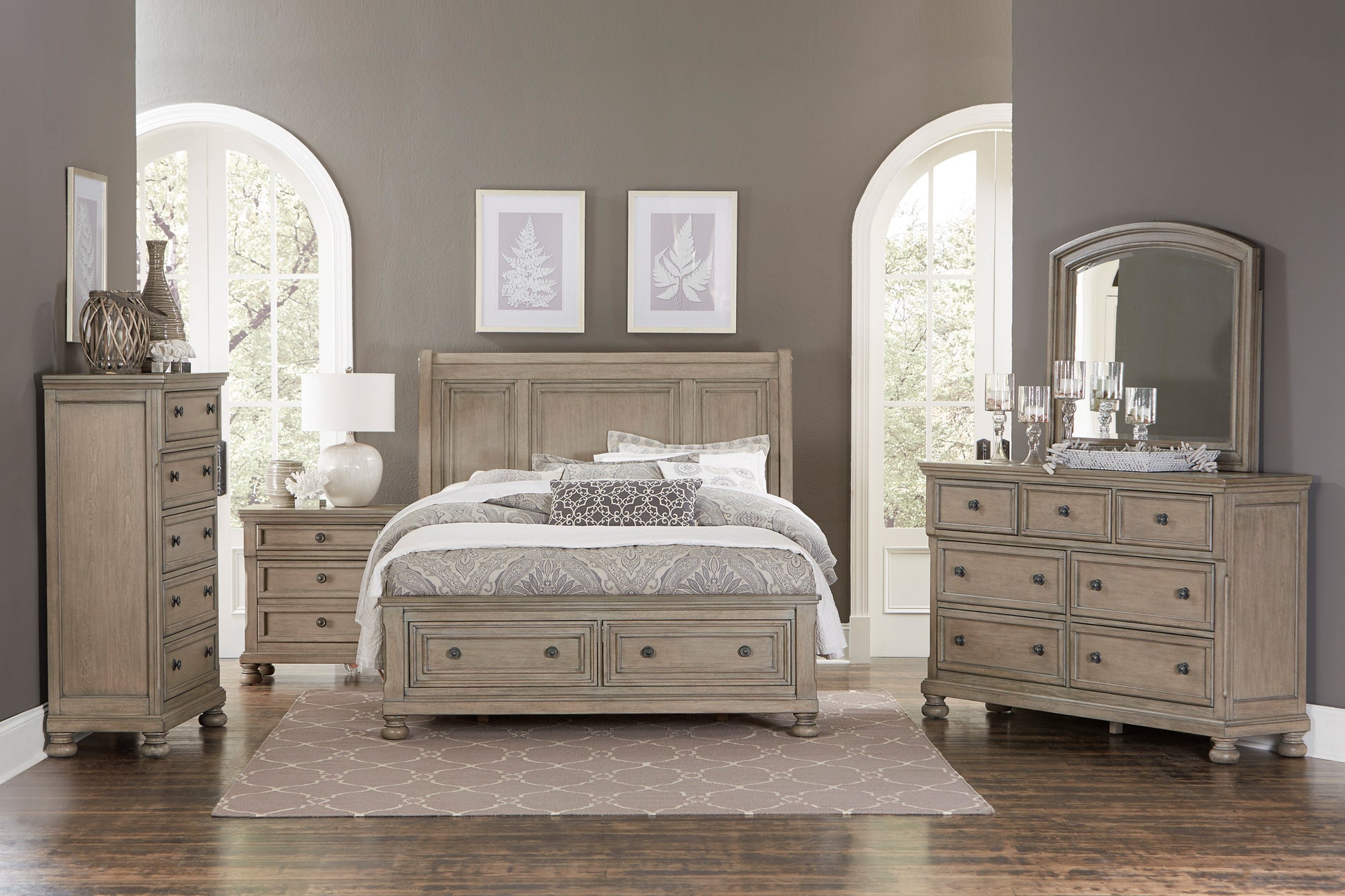 Gray Wood Dresser with 7 Drawers - Classic Bedroom Storage