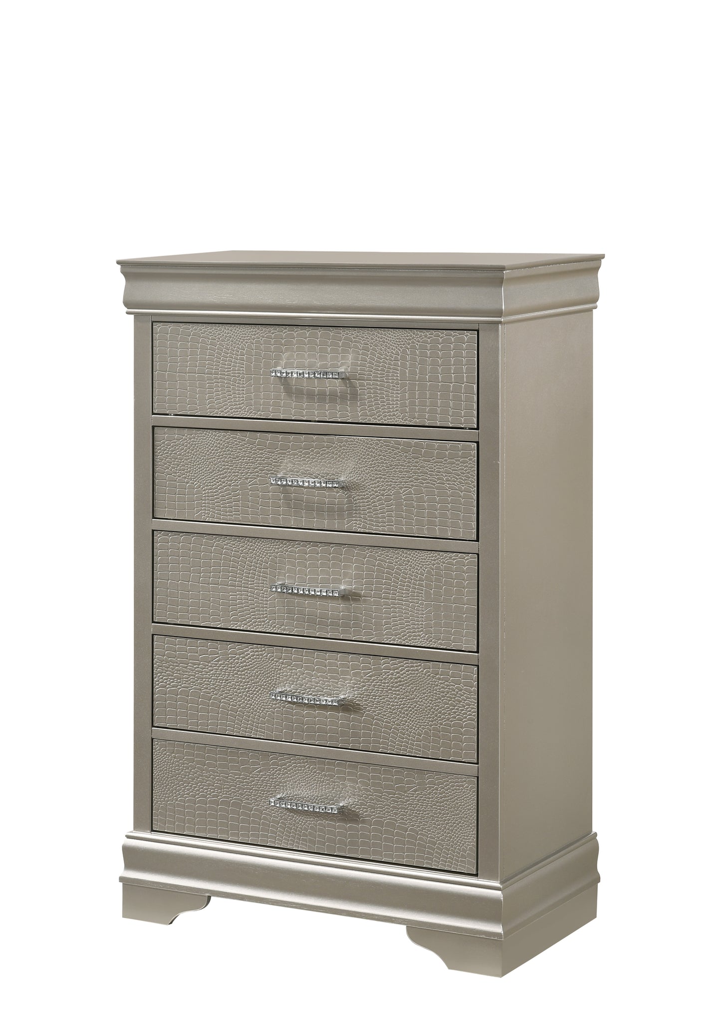 Beige 5-Drawer Tall Chest Bedroom Furniture