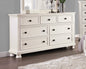 Transitional White Finish Dresser of 7 Drawers Jewelry Tray Traditional Design Bedroom Wooden Furniture