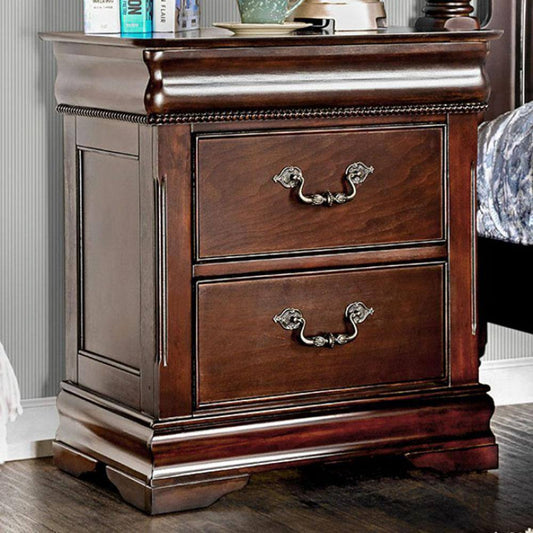 Cherry Solid Wood Bedside Cabinet Nightstand with 2 Drawers