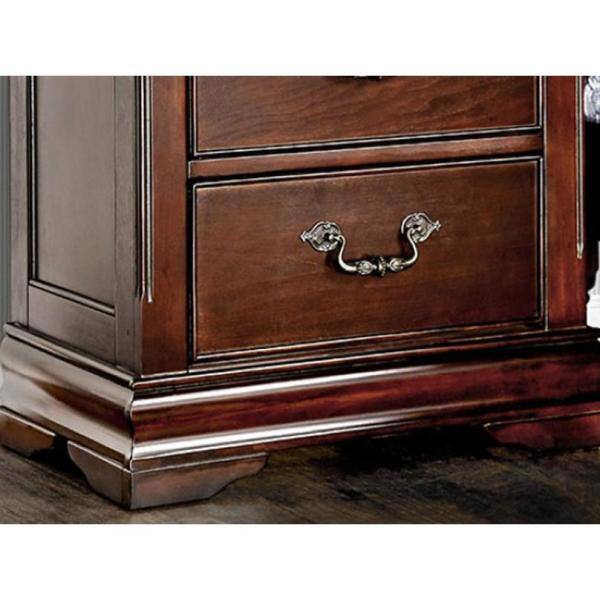 Cherry Solid Wood Bedside Cabinet Nightstand with 2 Drawers