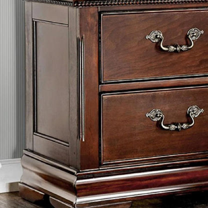 Cherry Solid Wood Bedside Cabinet Nightstand with 2 Drawers