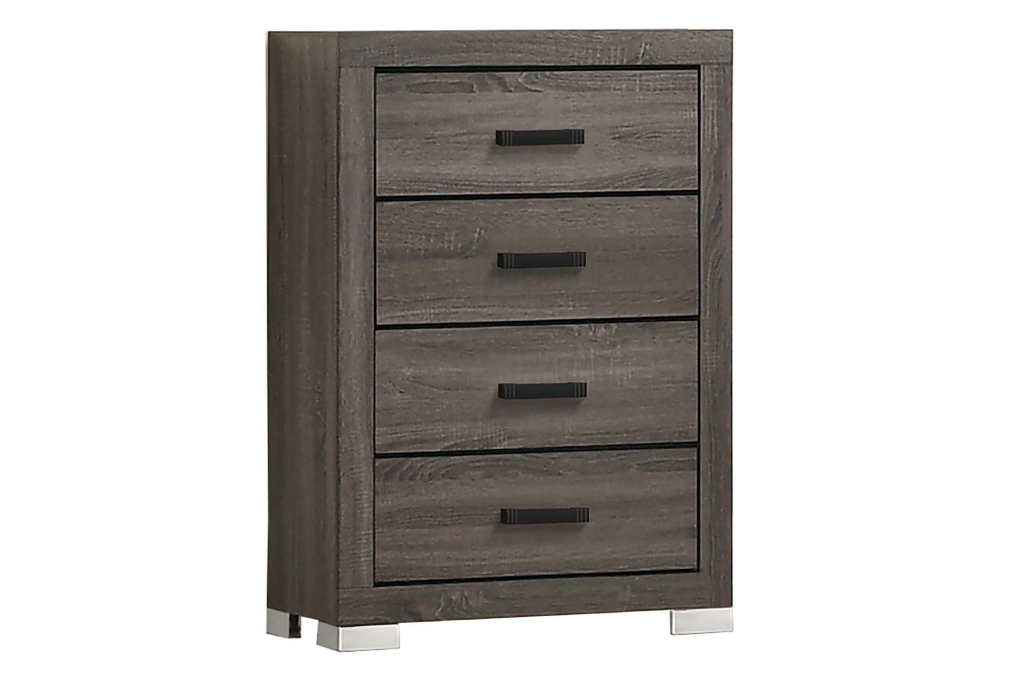 Modern Transitional Style 1pc Wooden Chest Bar Handle Gray Finish Bedroom Furniture