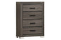 Modern Transitional Style 1pc Wooden Chest Bar Handle Gray Finish Bedroom Furniture
