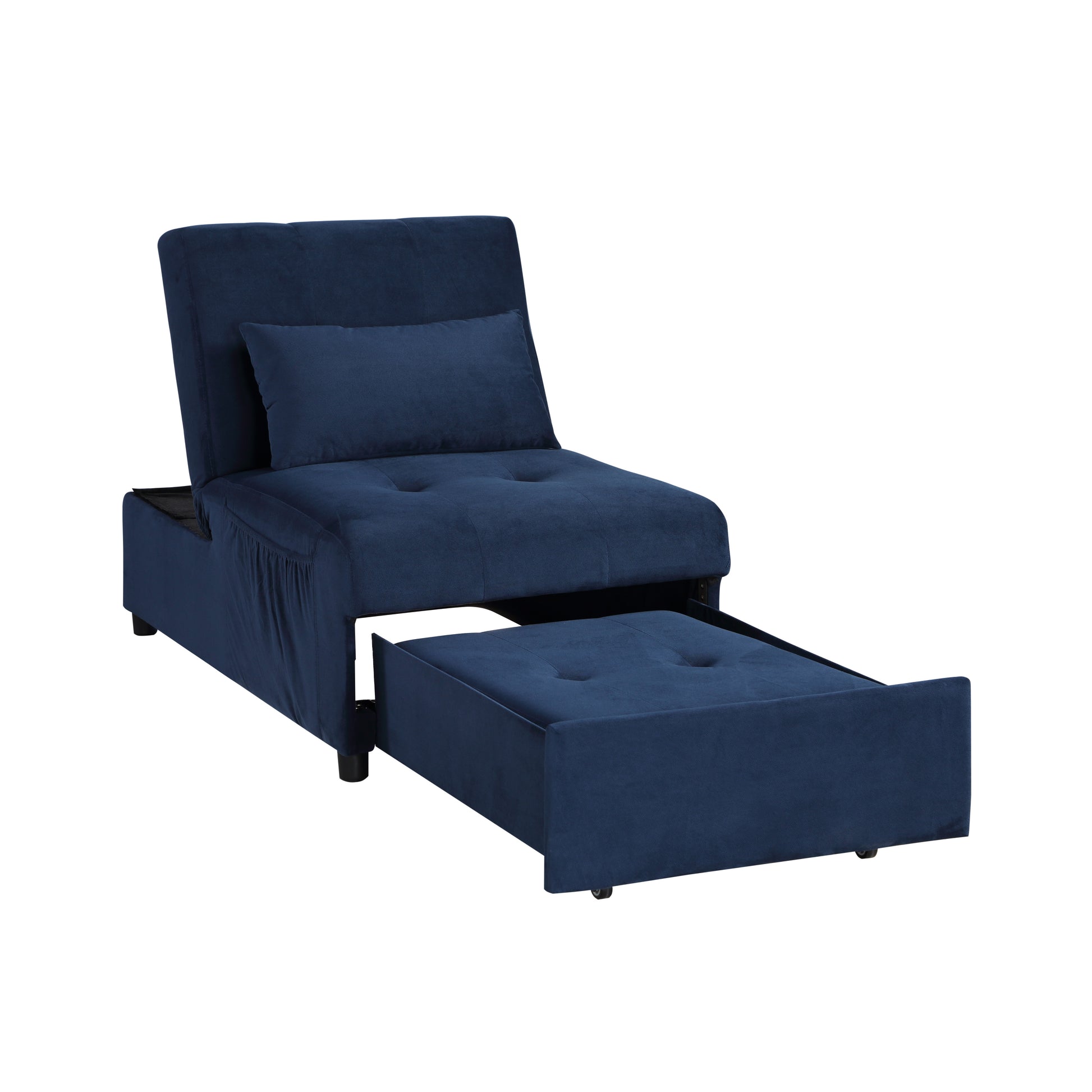 Dark Blue Velvet Storage Bench - Modern Lift Top for Bedroom