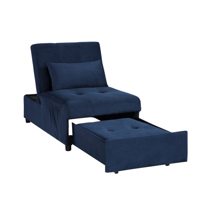 Dark Blue Velvet Storage Bench - Modern Lift Top for Bedroom