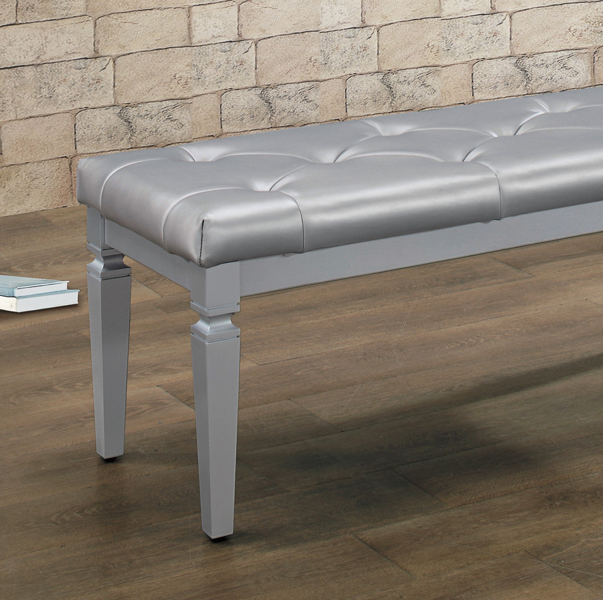 Silver Glam Bench - Modern Bedroom Style