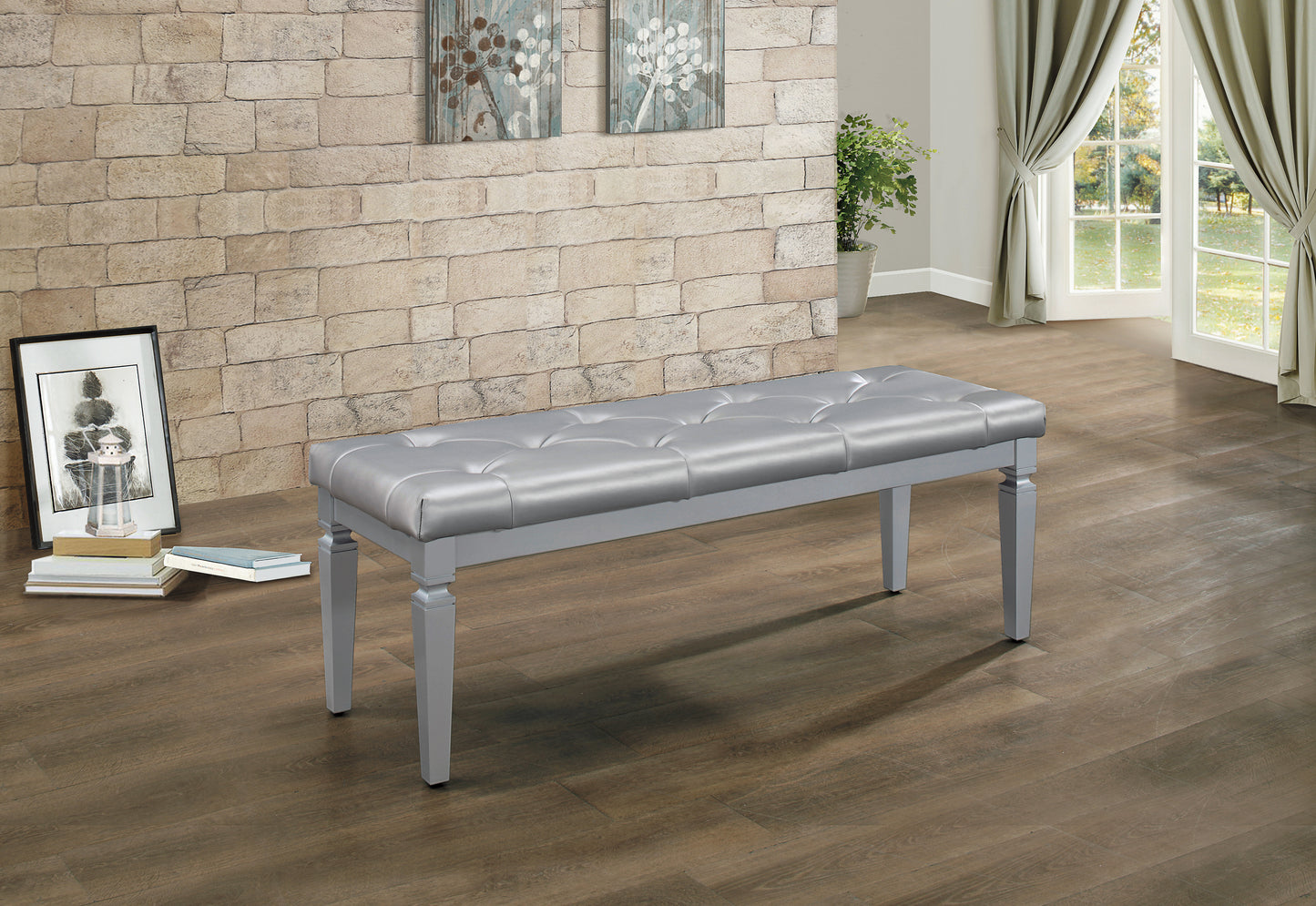 Silver Glam Bench - Modern Bedroom Style
