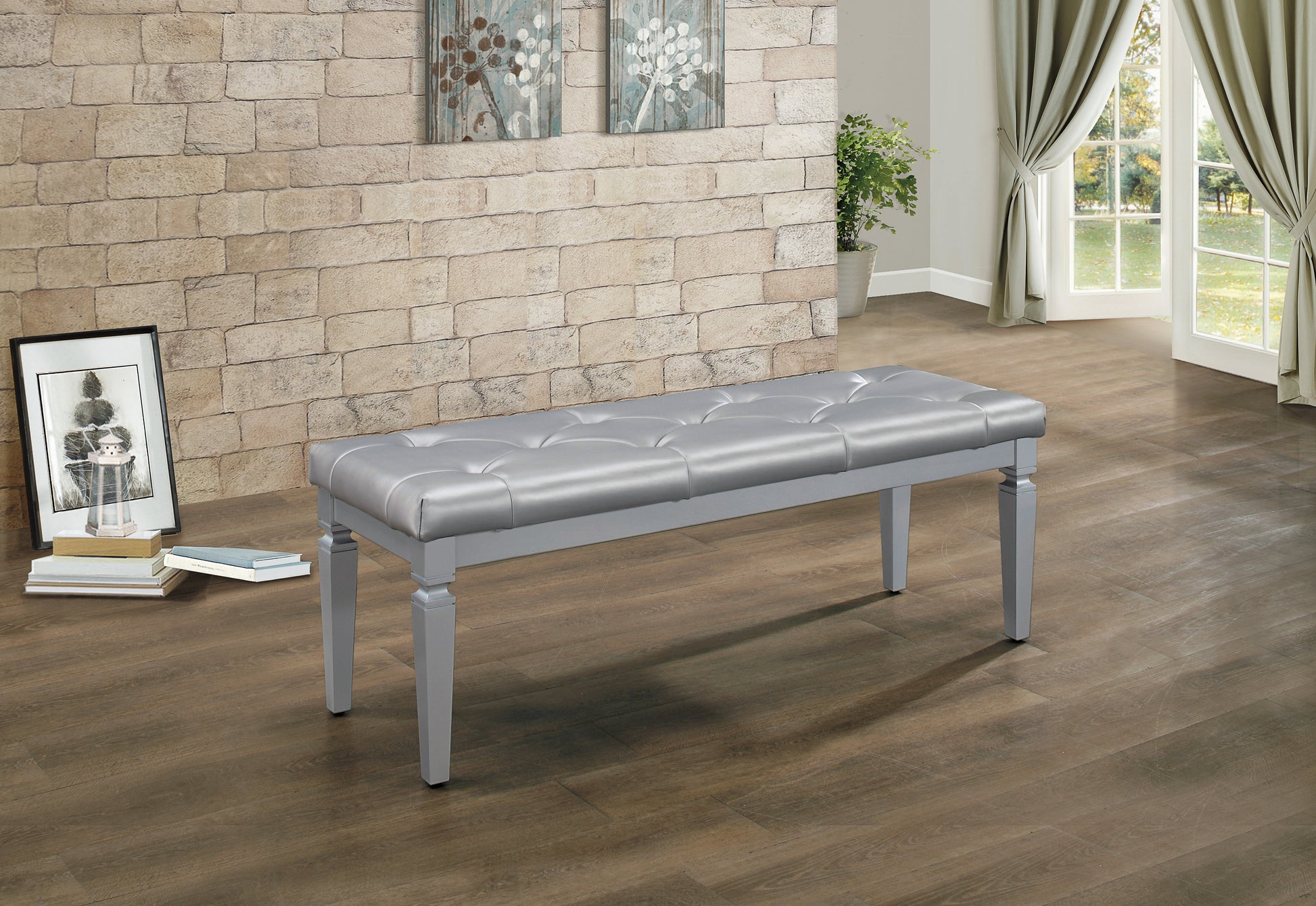 Silver Glam Bench - Modern Bedroom Style