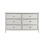 Classic White Finish Bedroom Dresser of 6 Drawers Storage 1pc Modern Furniture Farmhouse Style