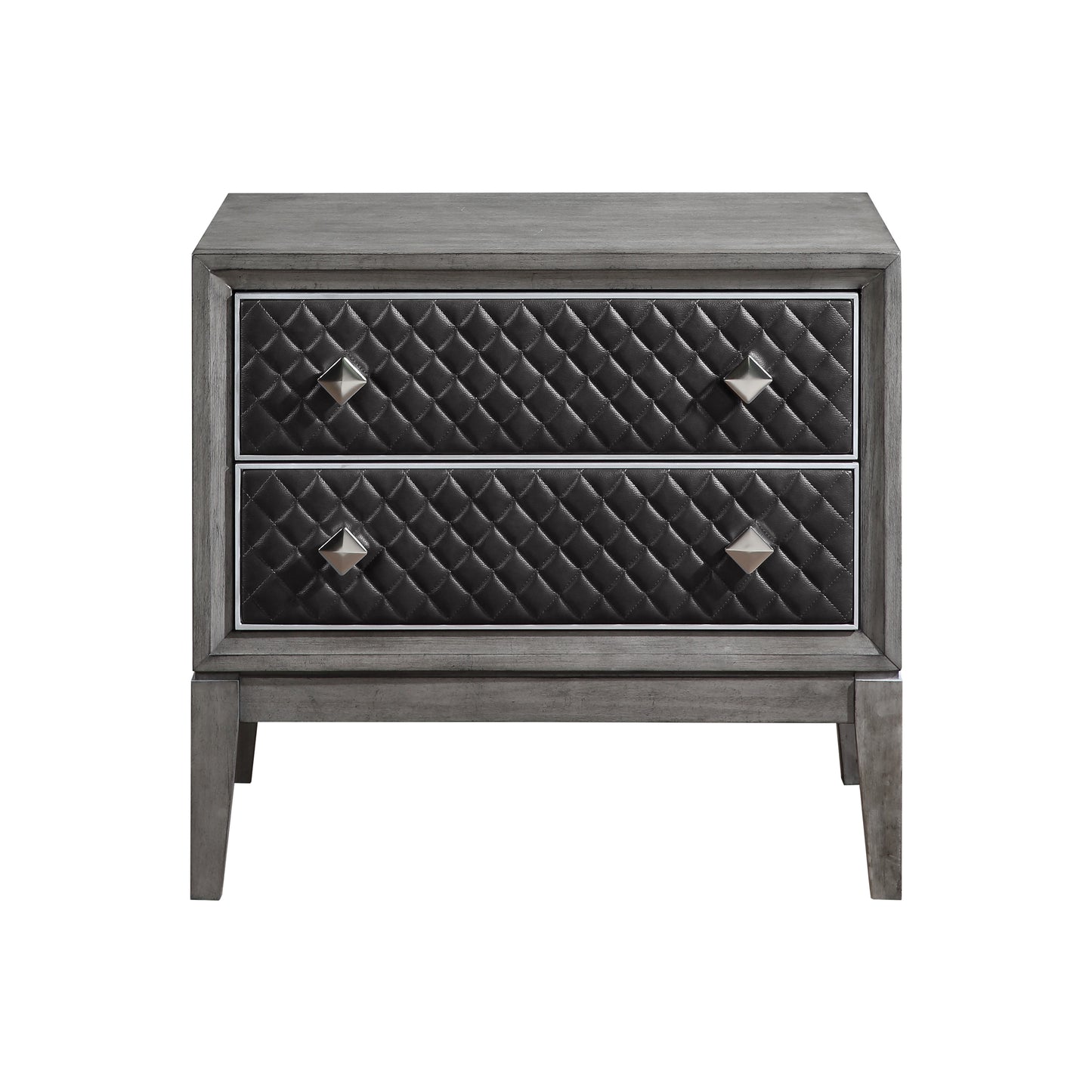 Modern Gray Nightstand with 2 Drawers - Storage & Style