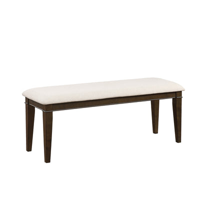 Dark Brown Wood Dining Bench - 48 Inch