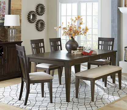 Dark Brown Wood Dining Bench - 48 Inch
