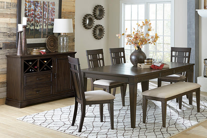 Dark Brown Wood Dining Bench - 48 Inch